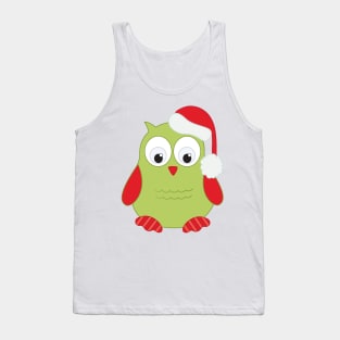 Cute Santa Owl Tank Top